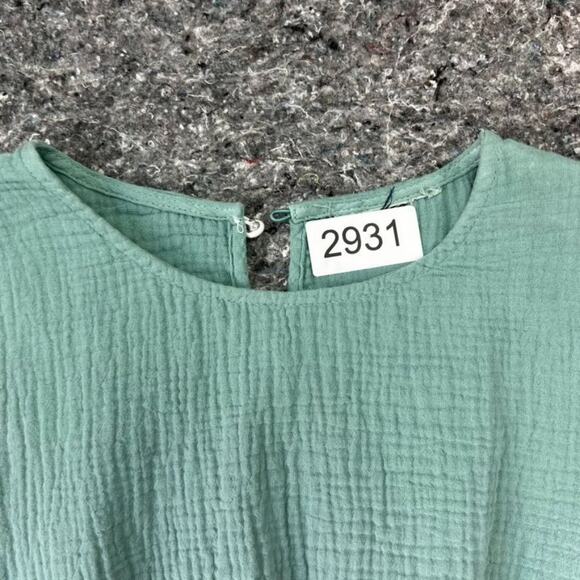 Universal Thread Dress Size XS Blue Balloon Sleeve Tiered Gauzy Ombre Dip Dye - Picture 5 of 10